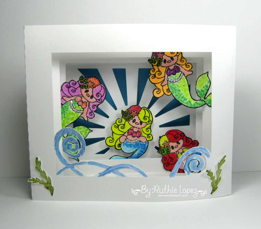 Mermaids - Shadow box - Pink and Main - Ruthie Lopez - Guest Designer