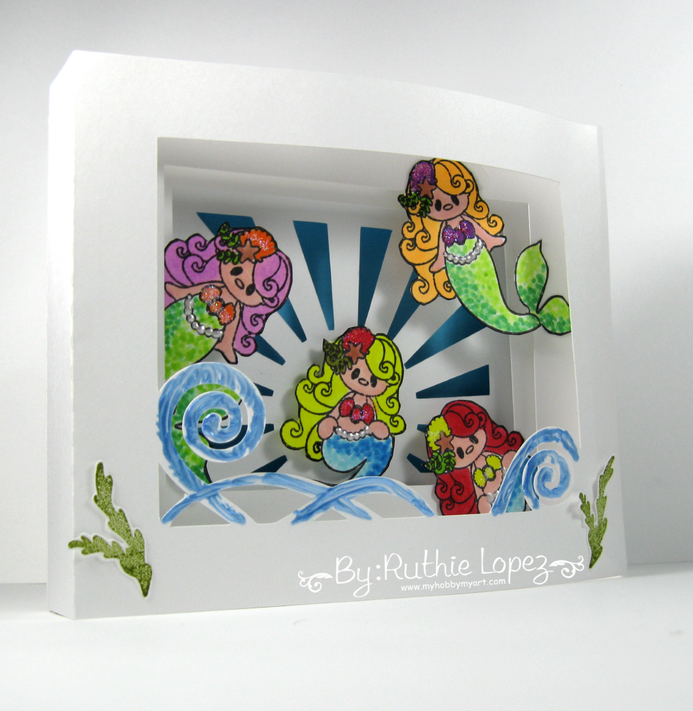 Mermaids - Shadow box - Pink and Main - Ruthie Lopez - Guest Designer 4
