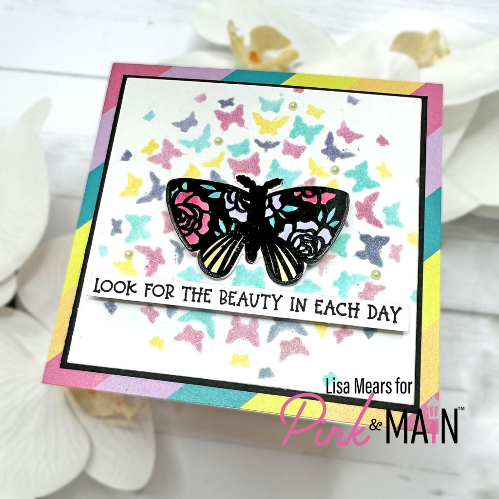 Lisa Mears - Pink and Main - Radiating Butterflies Card