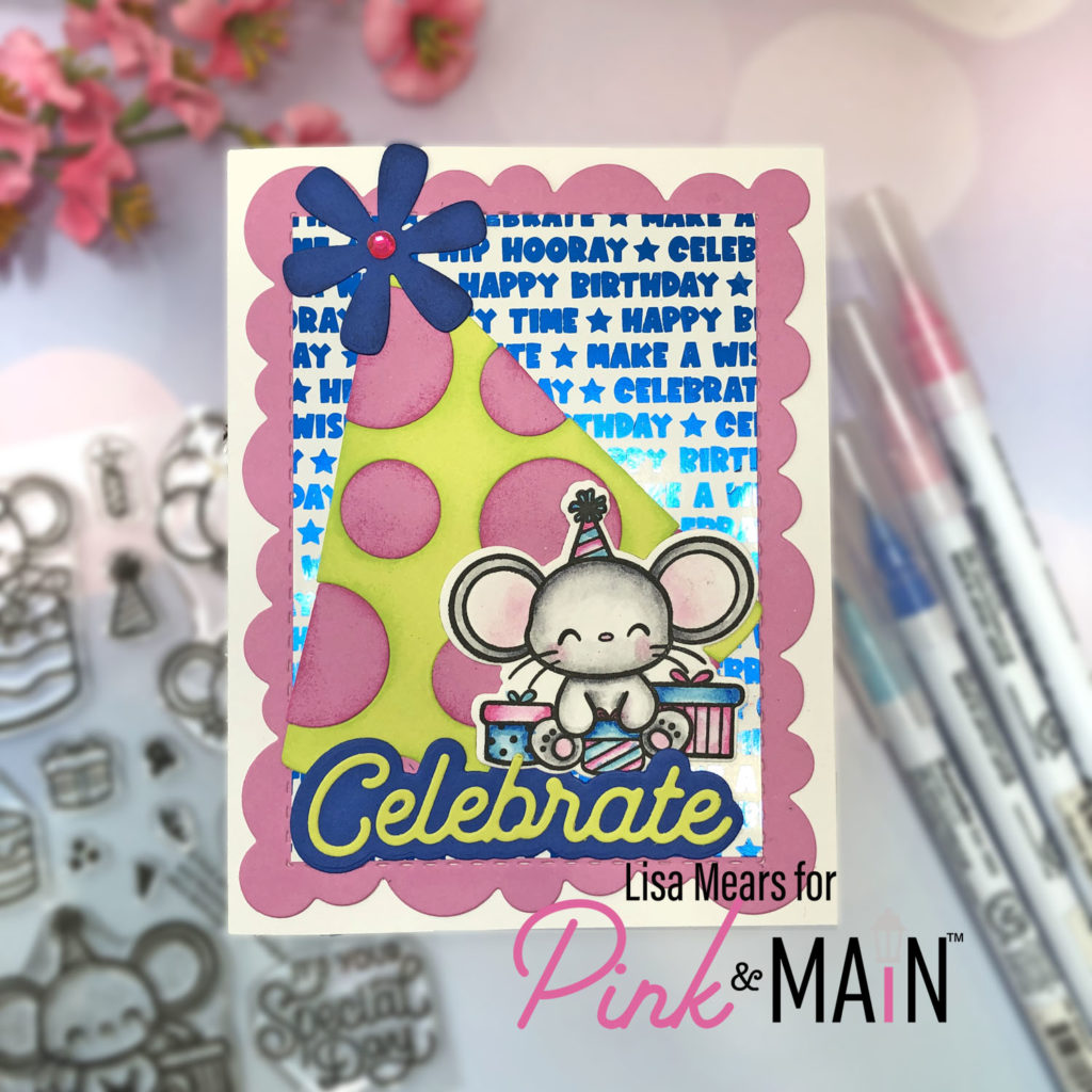Lisa Mears for Pink and Main - Party Hat, Mice Birthday
